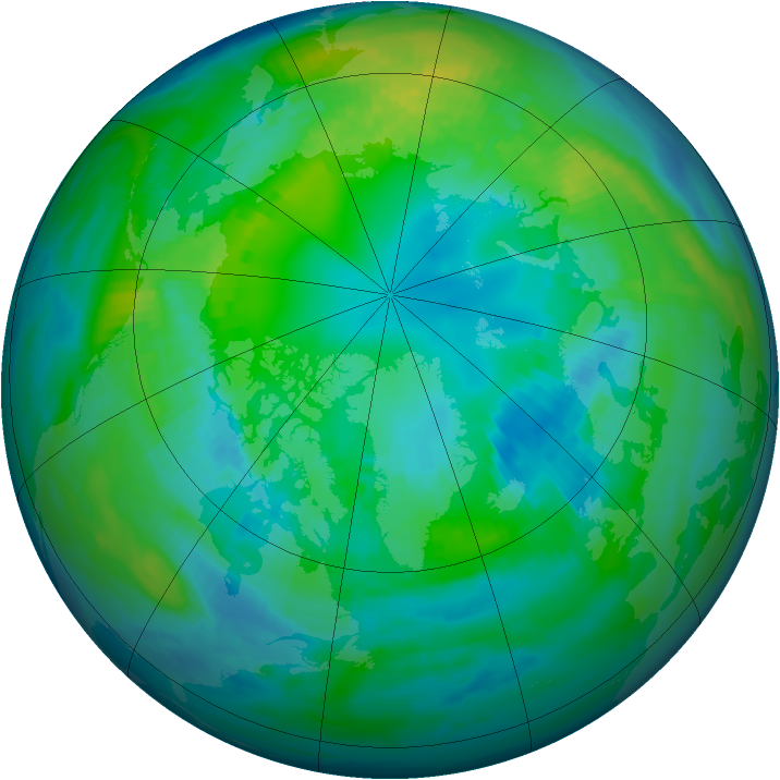 Arctic ozone map for 19 October 1984